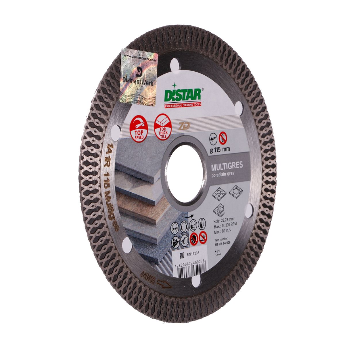 Distar Disco de corte diamante 1A1R 115 Multigres