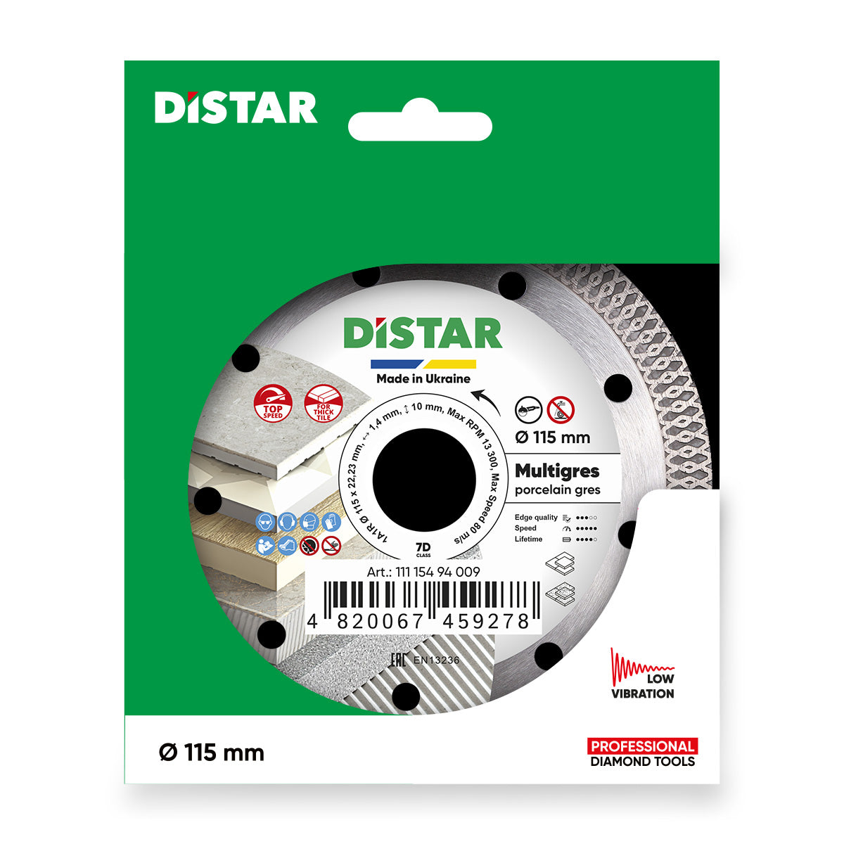 Distar Disco de corte diamante 1A1R 115 Multigres