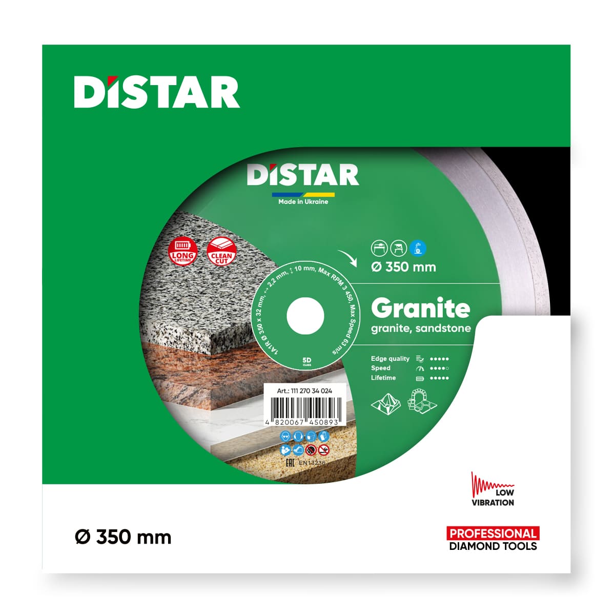 Distar Disco de corte Diamante 1A1R 350x32 Granito