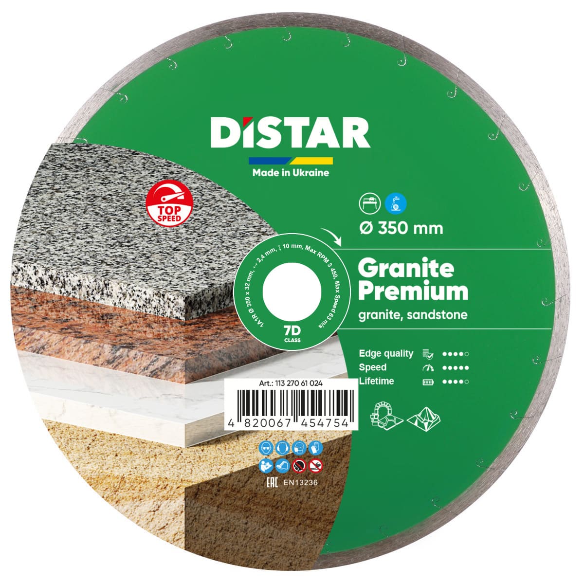 Distar Disco de corte diamante 1A1R 350x32 Granito Premium
