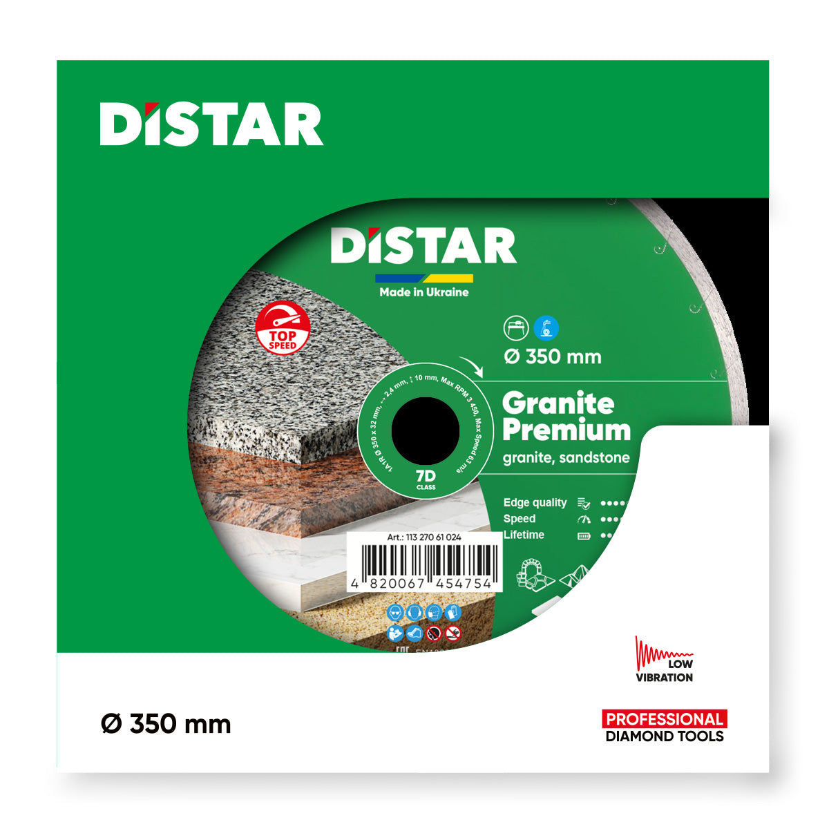 Distar Disco de corte diamante 1A1R 350x32 Granito Premium