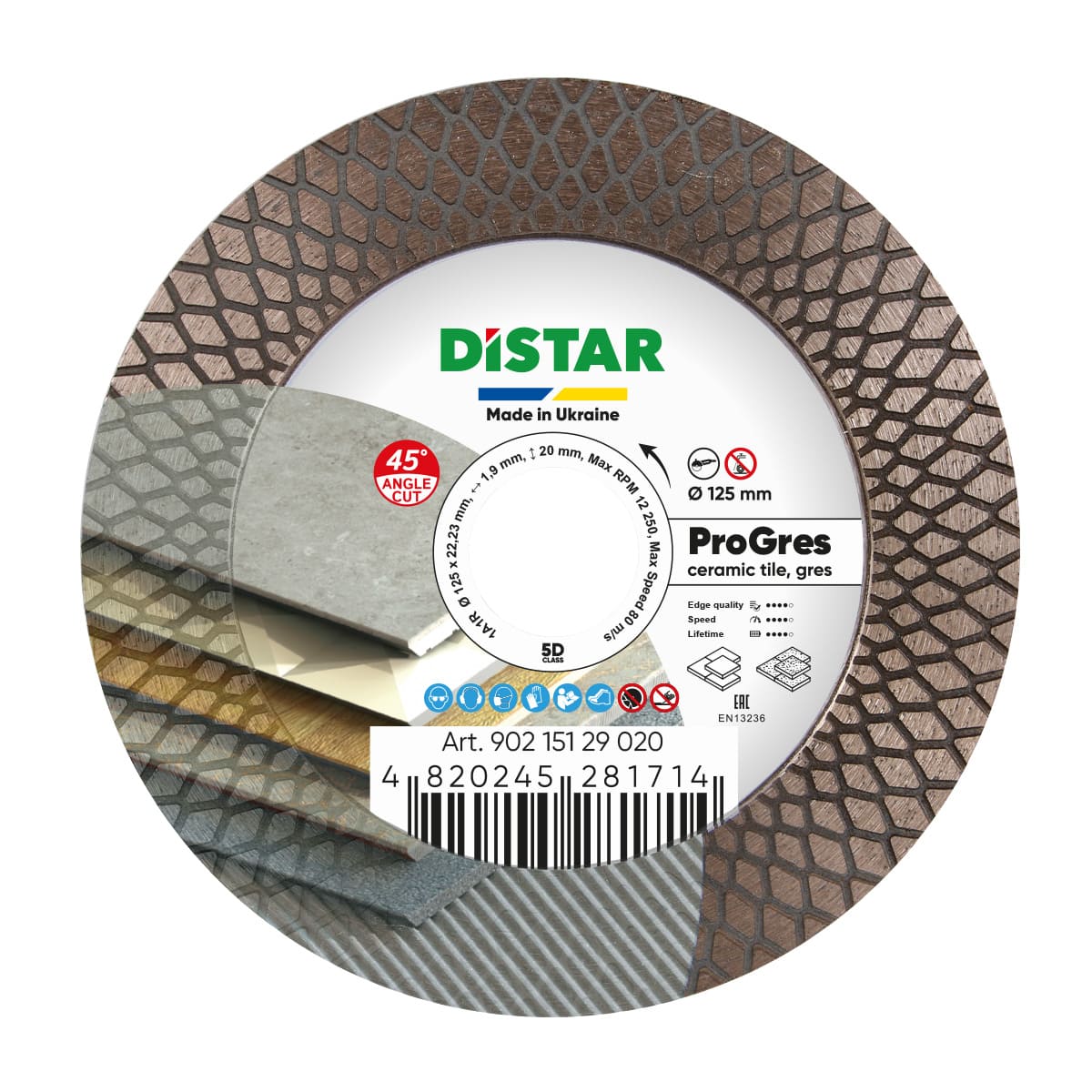 Distar Disco de corte diamante 1A1R 125 PRO Gres