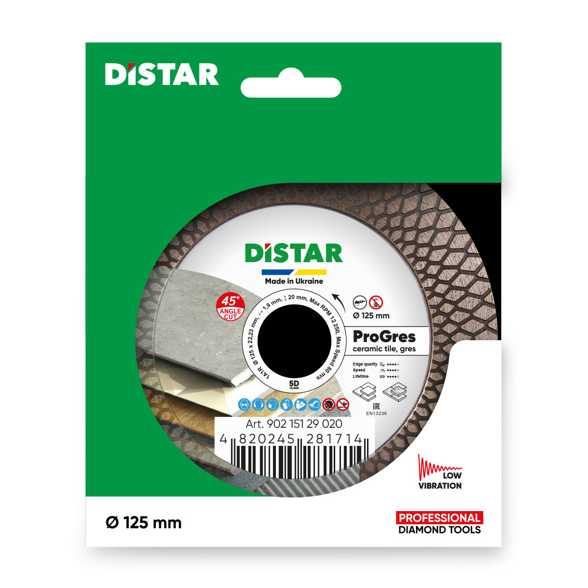 Distar Disco de corte diamante 1A1R 125 PRO Gres