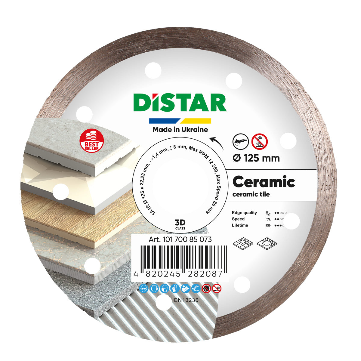 Distar Disco de corte diamante 1A1R 125 Cerámica