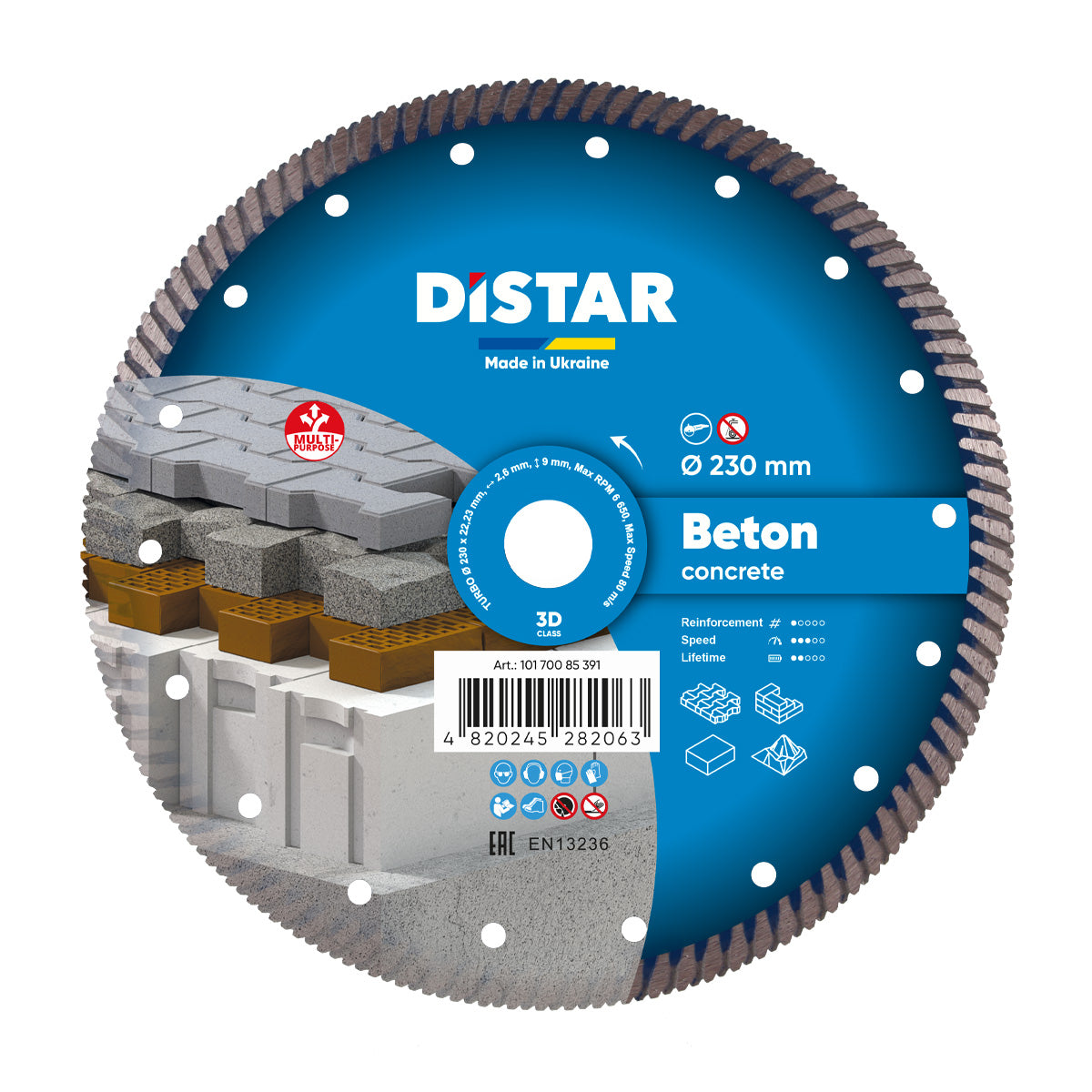 Distar Disco de corte diamante Turbo 230 Beton