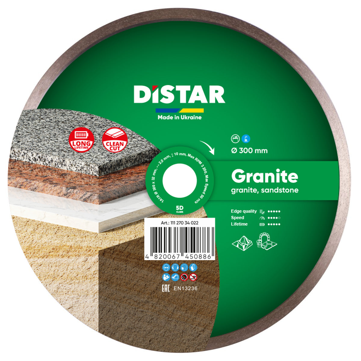 Distar Disco de corte Diamante 1A1R 300x32 Granito