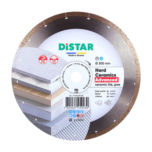 Distar Disco de corte diamantado 1A1R 300 Cerámica dura Advanced