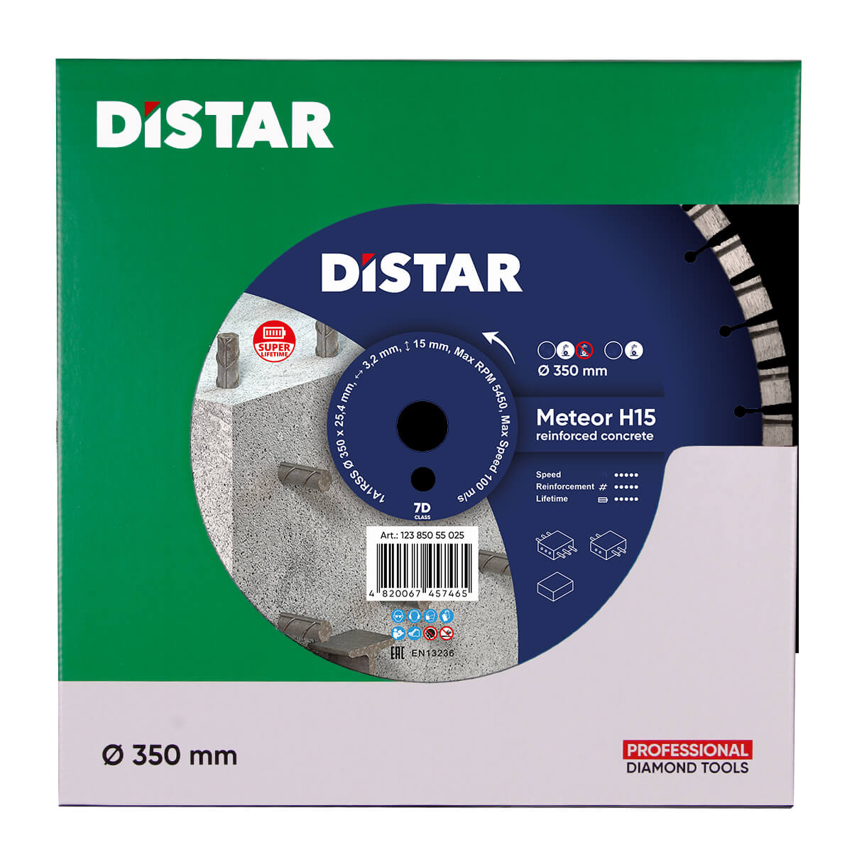 Distar Disco de corte diamante 1A1RSS 350 Meteor H15