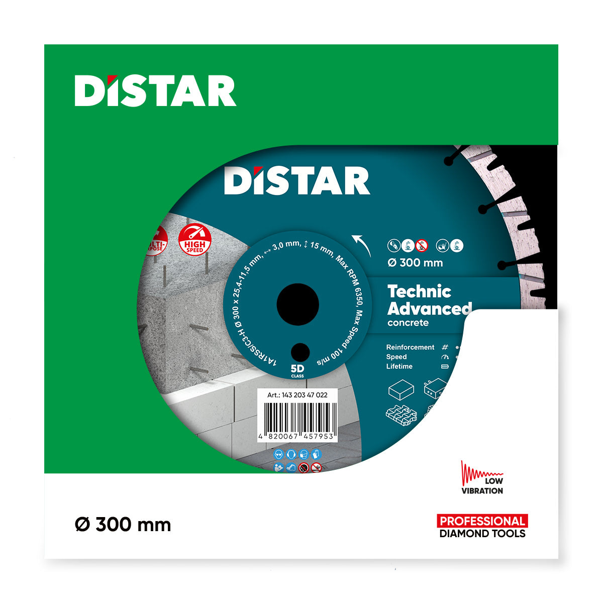 Distar Disco de corte diamantado 1A1RSS 300 Technic Advanced