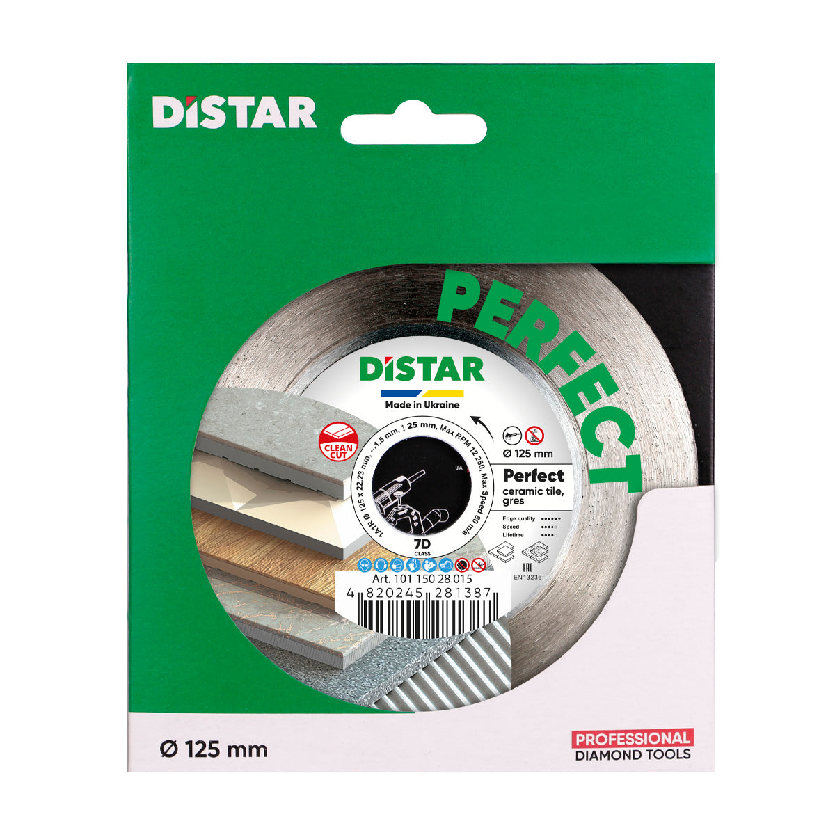 Distar Disco de corte diamante 1A1R 125x22,23H Perfecto