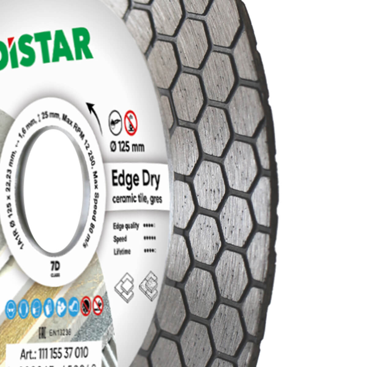 Distar Disco de corte diamante 1A1R 125 Edge Dry