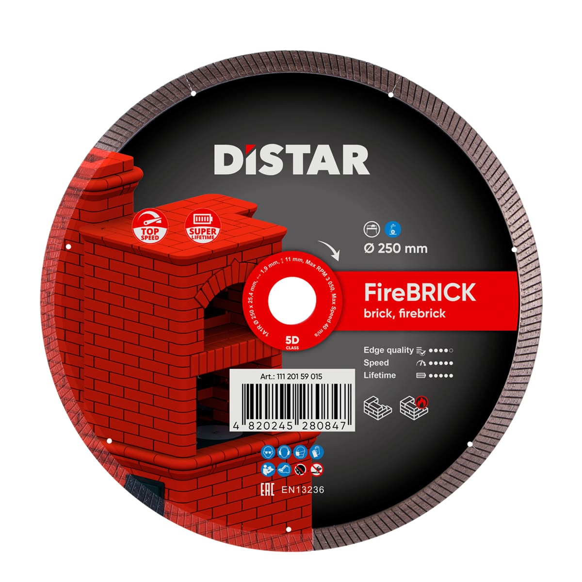 Distar Disco de corte diamantado 1A1R 250 FireBRICK