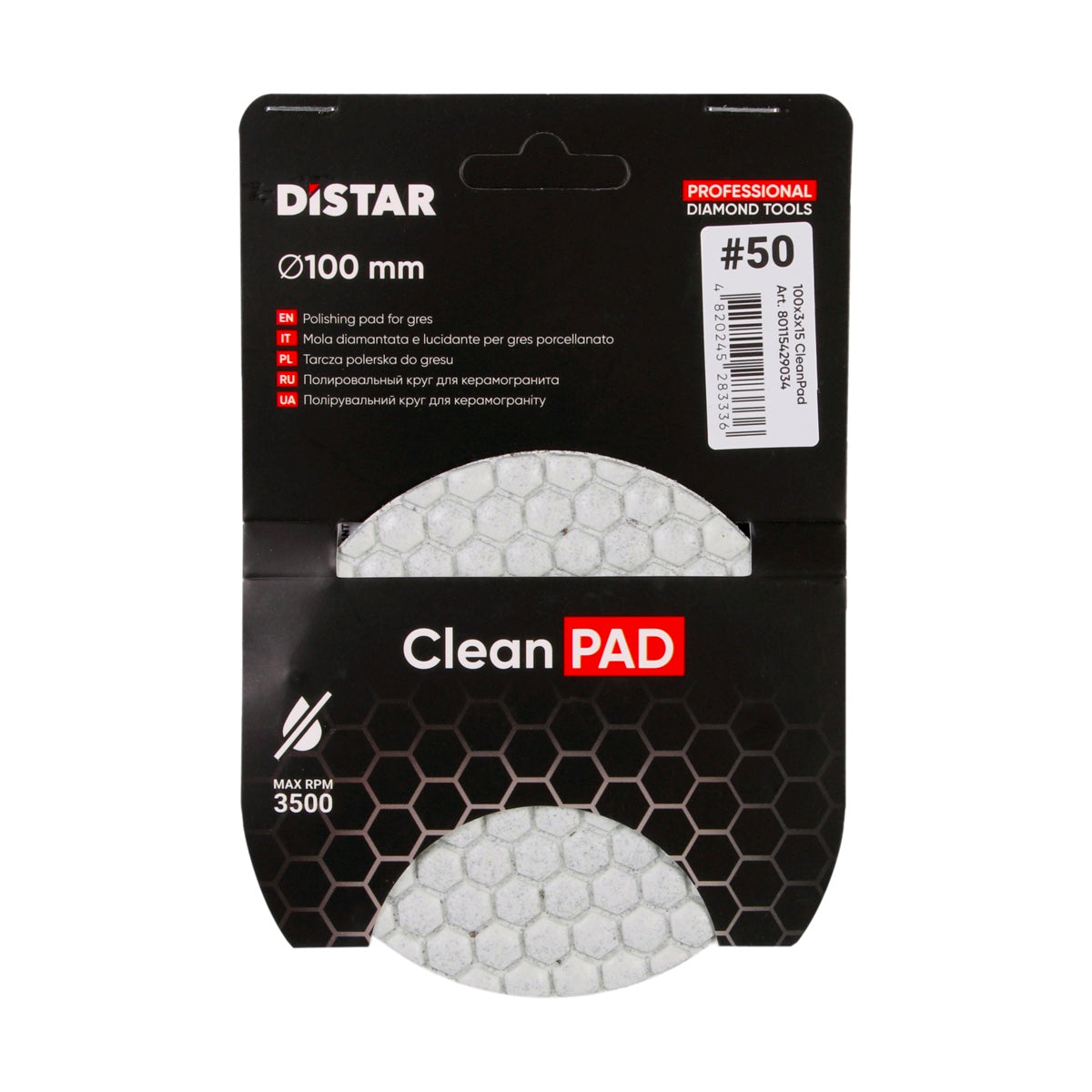 Distar Muelas abrasivas flexibles 100x3x15 CleanPad 50