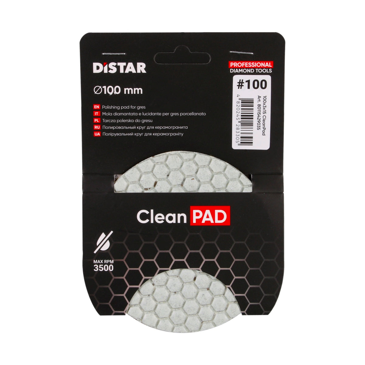Distar Muelas abrasivas flexibles 100x3x15 CleanPad 100