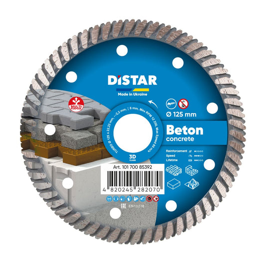 Distar Disco de corte diamante Turbo 125 Beton