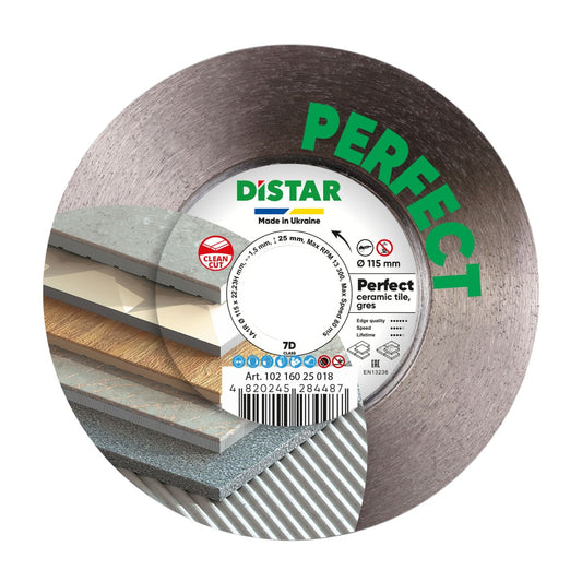 Distar Disco de corte diamante 1A1R 115x1,5x25x22,23H Perfecto