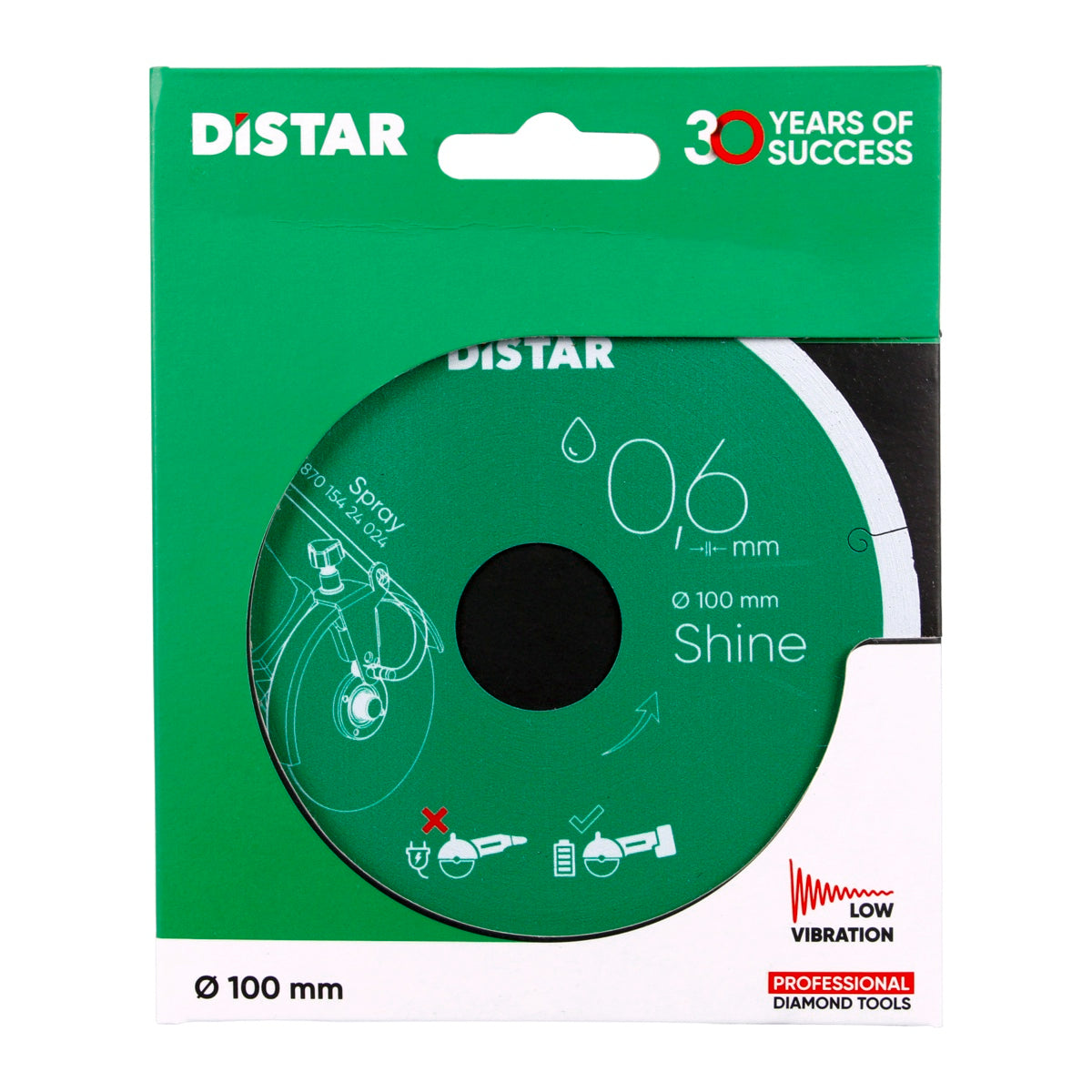Distar Disco de corte diamante 1A1R 101,6x0,6x22,23 Brillo