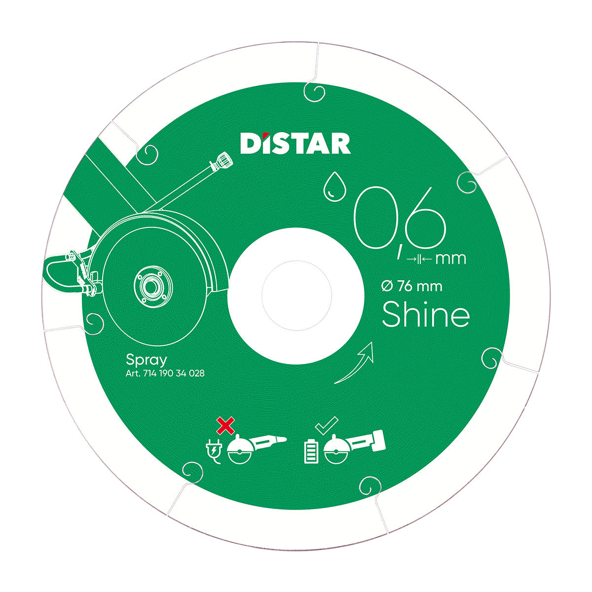 Disco de corte diamante Distar 76x0,6 Brillo