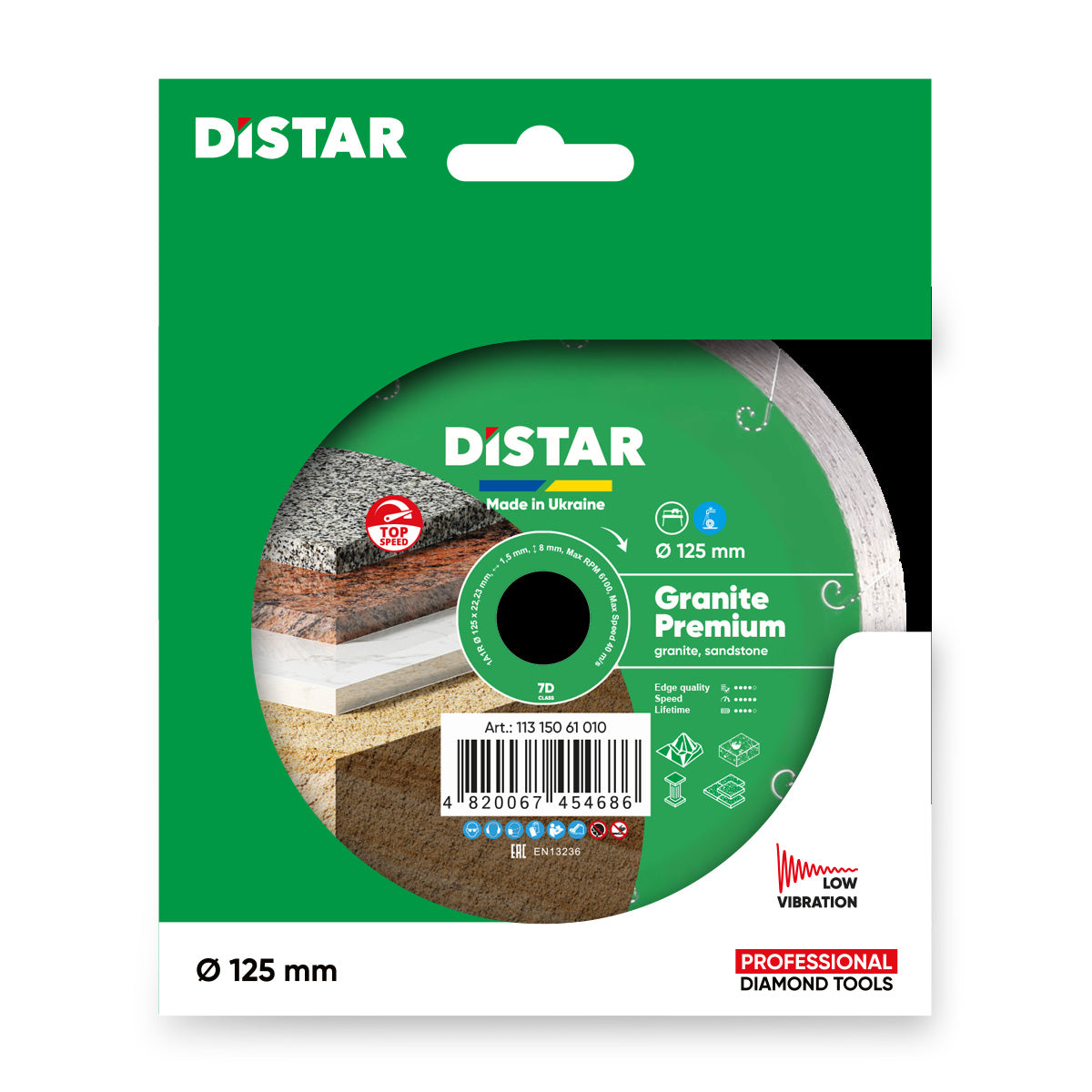 Distar Disco de corte diamante 1A1R 125 Granito Premium