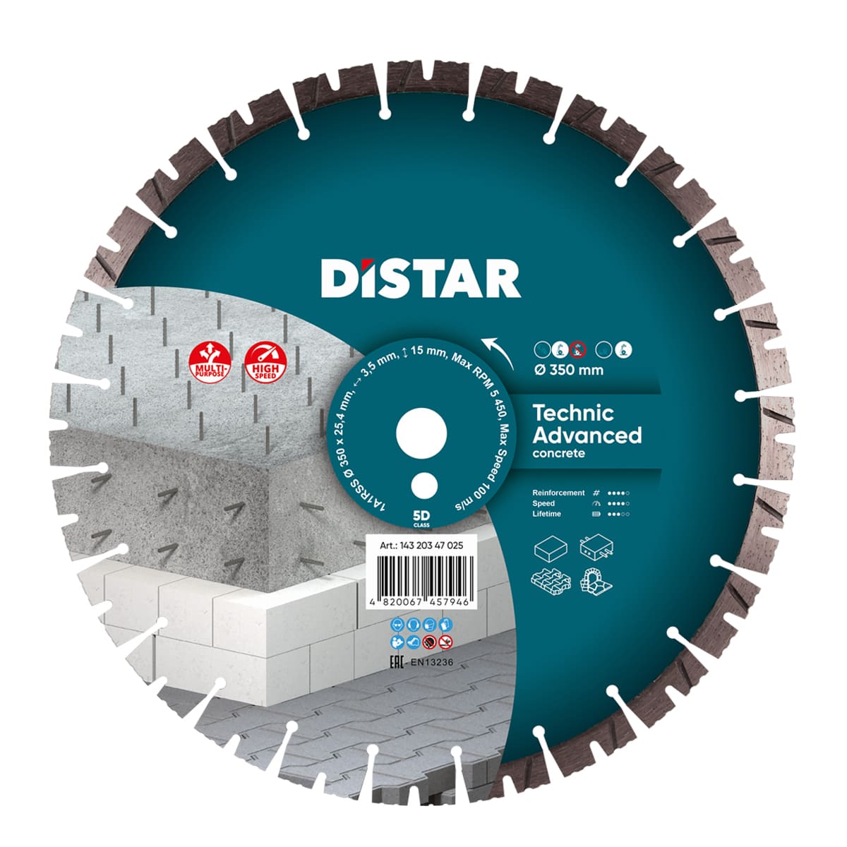 Distar Disco de corte diamantado 1A1RSS 350 Technic Advanced
