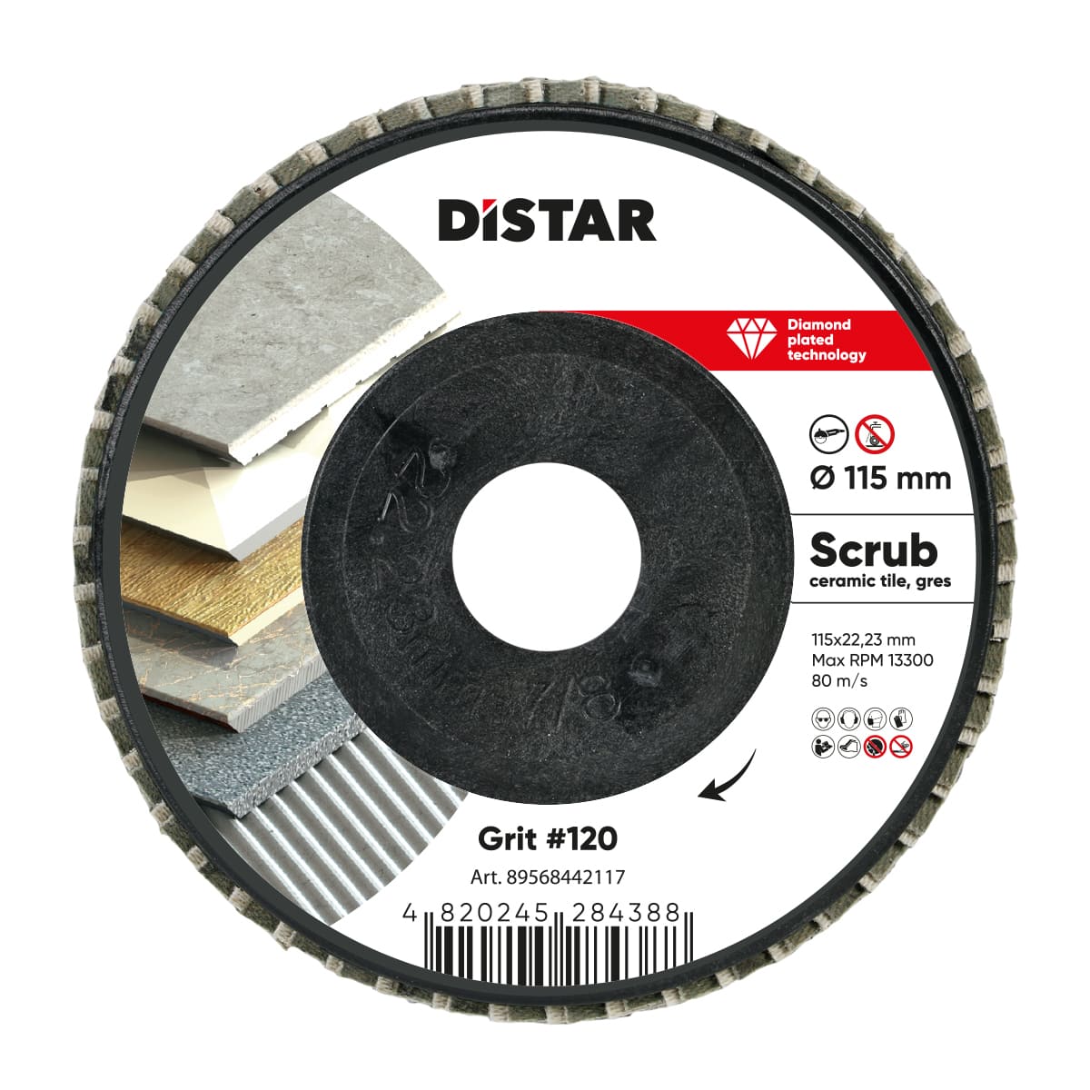 Distar Disco FLAP Diamante 115*22,23 #120 Fregar