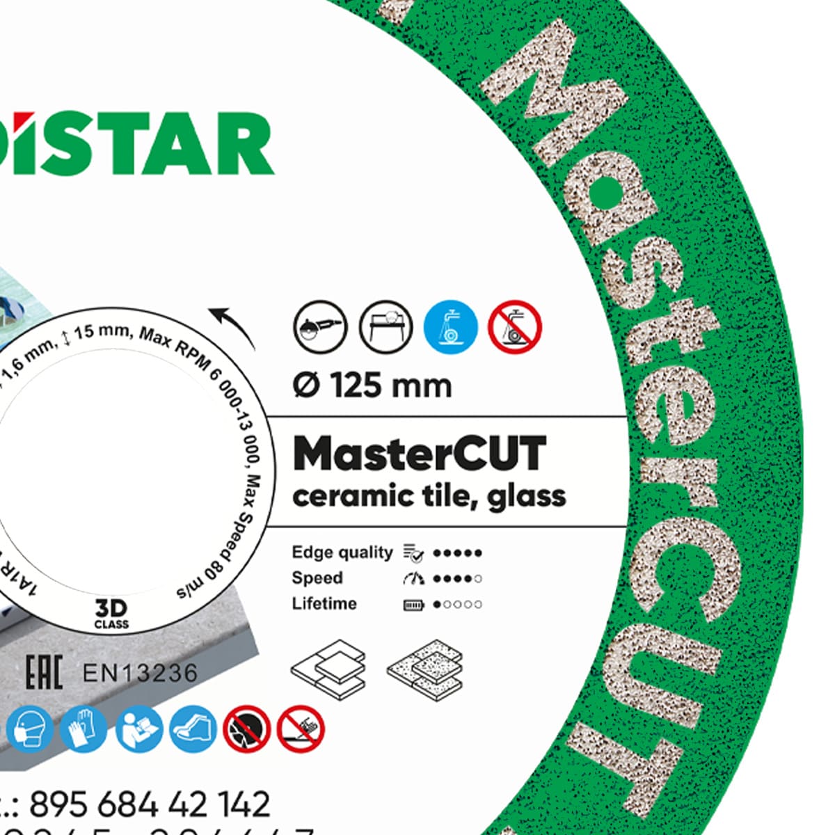 Distar Disco de corte diamante 1A1R V 125 MasterCut