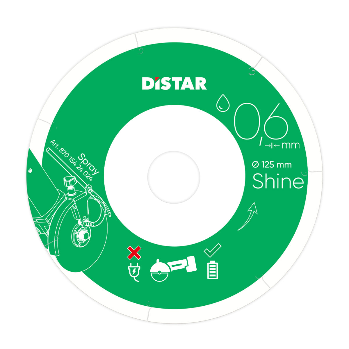 Distar Disco de corte diamante 1A1R 125x0,6x22,23 Brillo