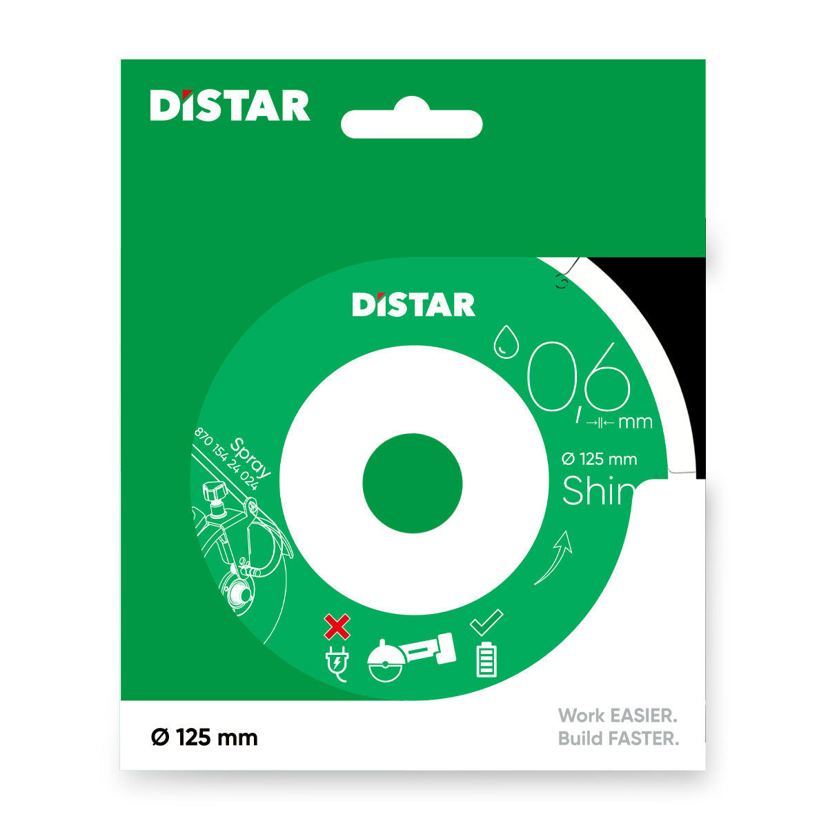 Distar Disco de corte diamante 1A1R 125x0,6x22,23 Brillo