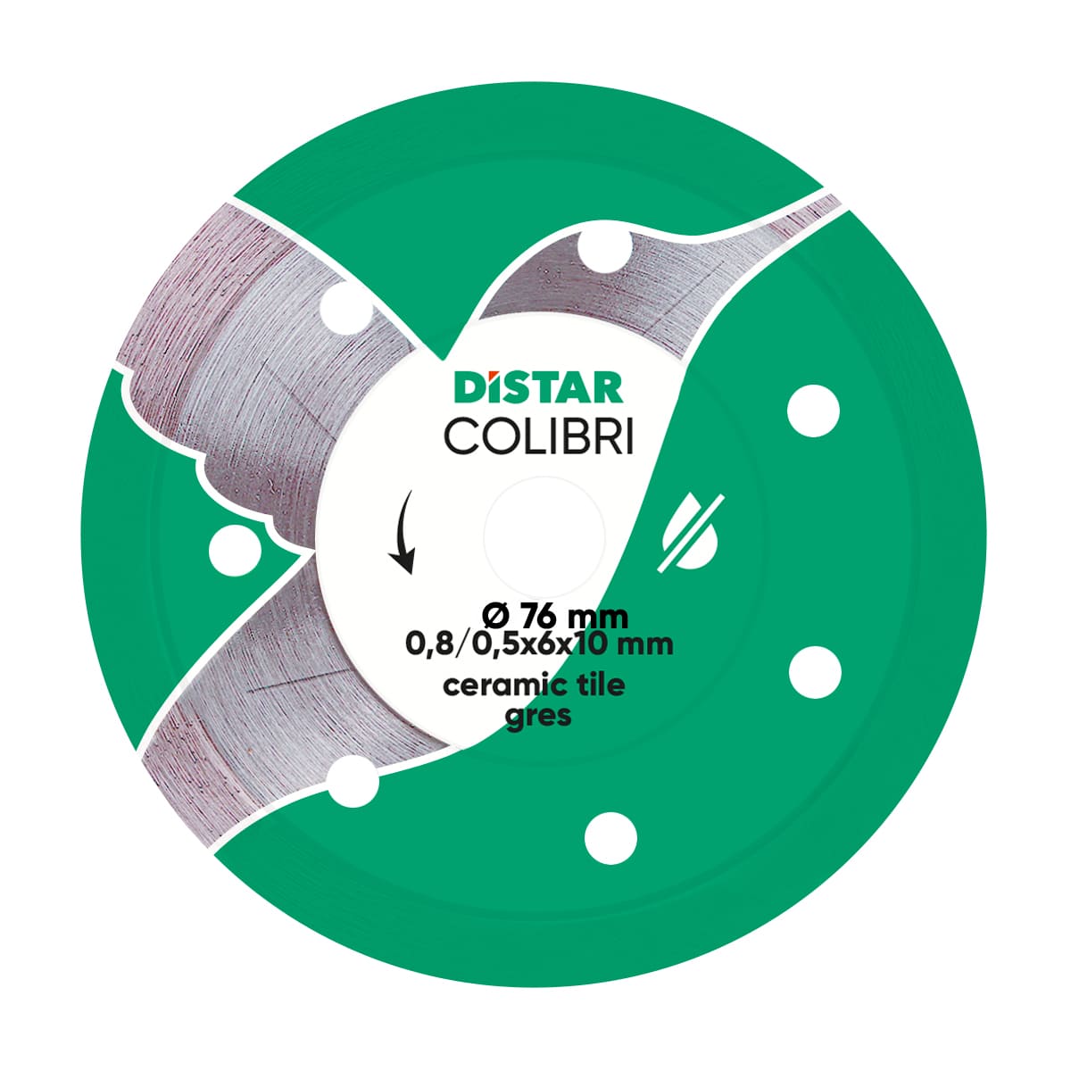 Disco de corte diamante Distar 76x10H Colibri
