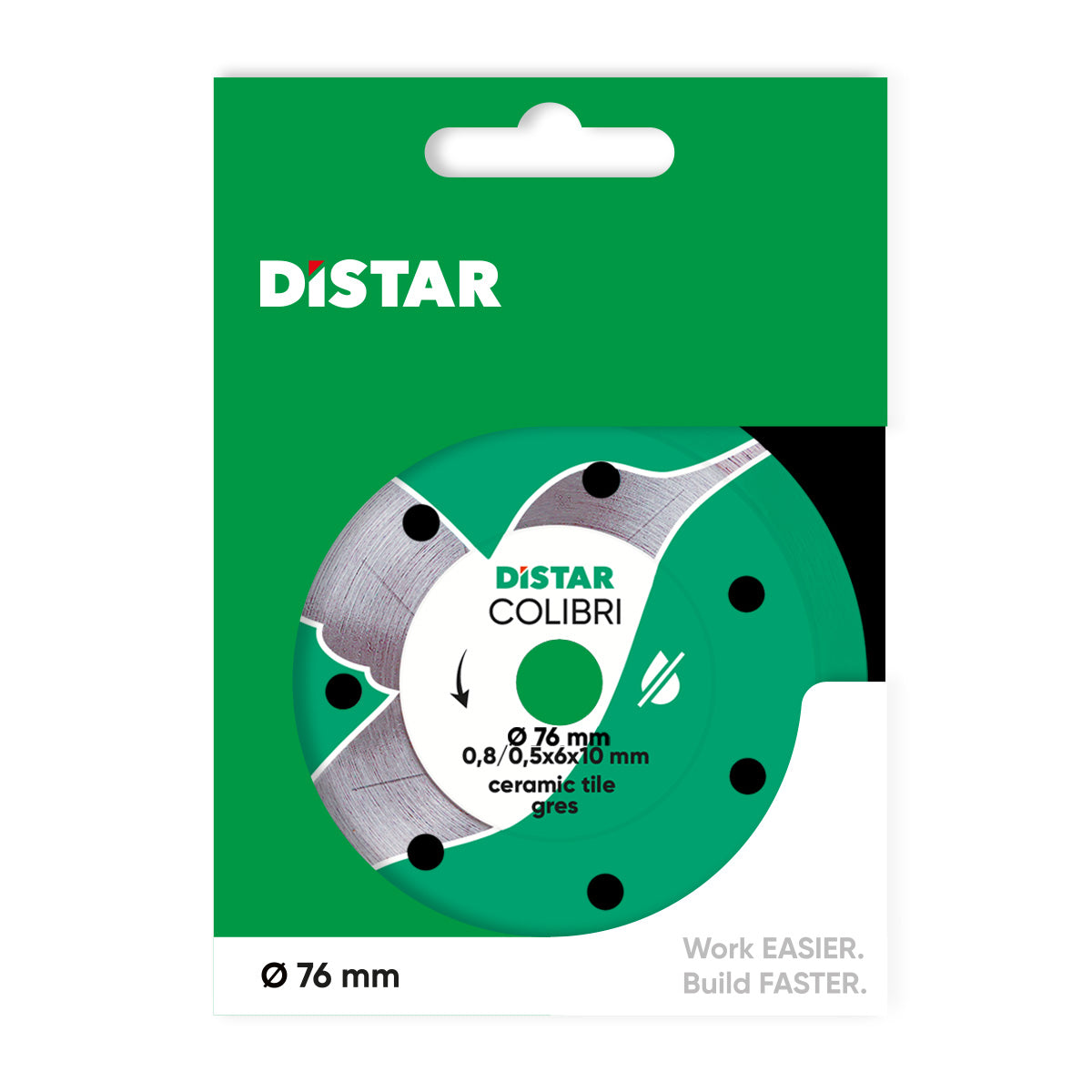 Disco de corte diamante Distar 76x10H Colibri