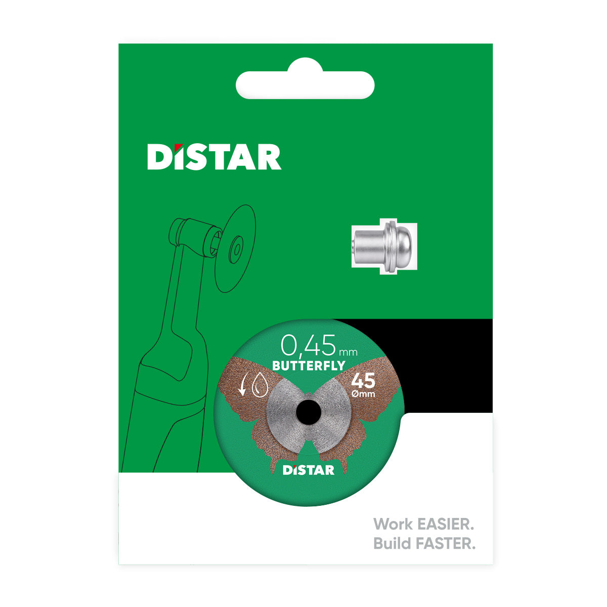 Disco de corte diamante Distar 1A1R 45x0,45x5,8H/3,2-3,0F Butterfly