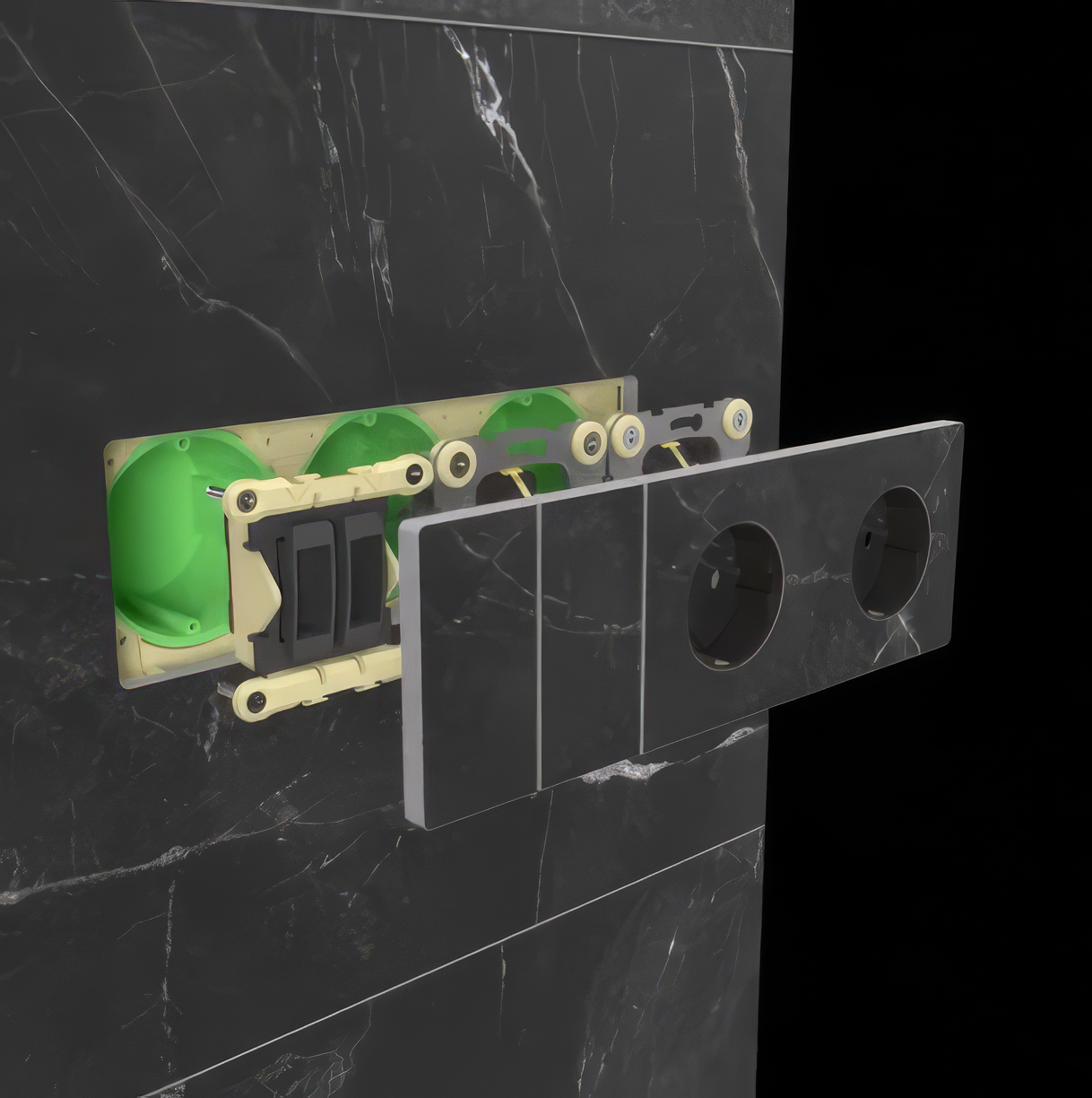 Interruptor de luz completamente oculto detrás del azulejo. Perfecto para baños y cocinas con acabado minimalista.