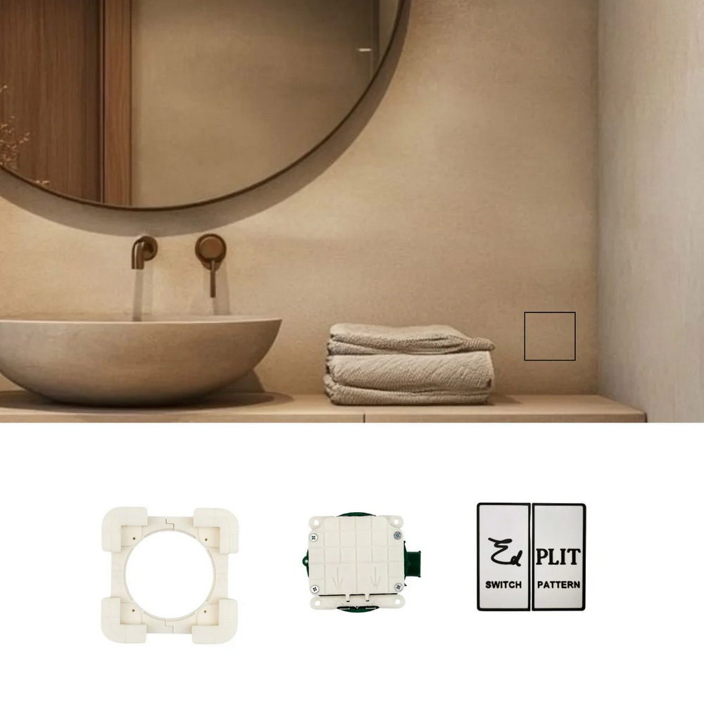 Interruptor de luz completamente oculto detrás del marmol o porcelanico.
