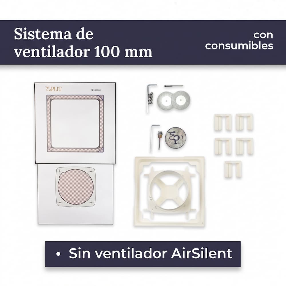 Sistema de montaje oculto para extractor de baño EDPLIT 100 125 150 mm